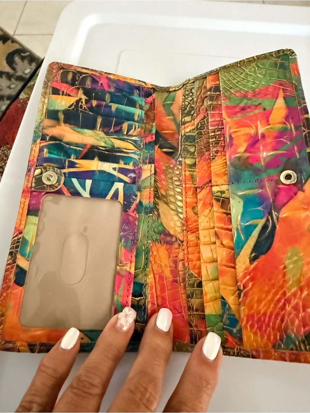 Brahmin Multicolor Croc-Embossed Leather Continental Wallet
